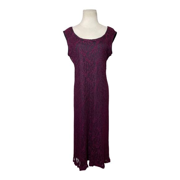 Red crochet lined sleeveless dress size Medium - Picture 1 of 4